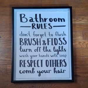 Bathroom Rules Framed Wall Art